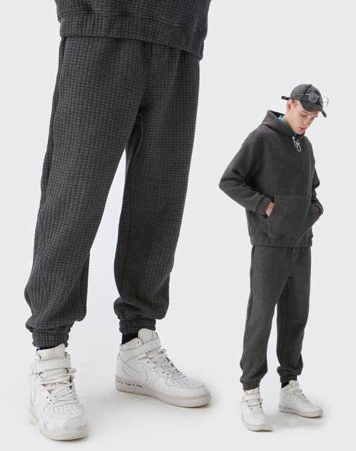 New Fashion Waffle Jogger Pant 380gsm Fit Sports Relax Lounge Drawstring Men Plain Sweat Pants