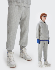 New Fashion Waffle Jogger Pant 380gsm Fit Sports Relax Lounge Drawstring Men Plain Sweat Pants
