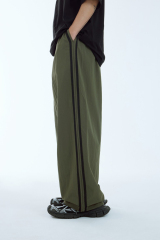 Custom Logo Streetwear Pants Polyester Stitching Loose Elastic Waistband Sweatpants Men'S Trousers Nylon Track Pants