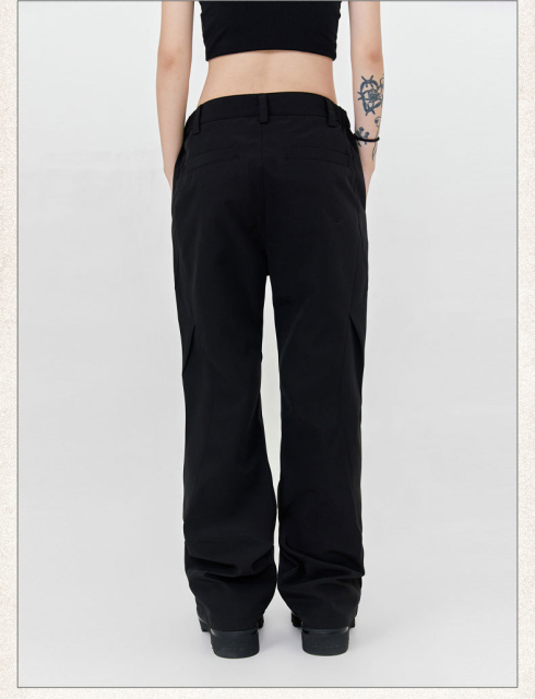 Hot Seller Stacked Zipper Stacked Jeans Designer Jeans Popular Black Retro Hip-Hop Loose Punk Style Men'S Jeans