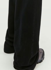 Street Fashion Mens French Terry Stacked Cotton Acid Washed Loose Fit Pants Men