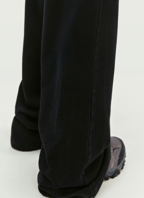 Street Fashion Mens French Terry Stacked Cotton Acid Washed Loose Fit Pants Men