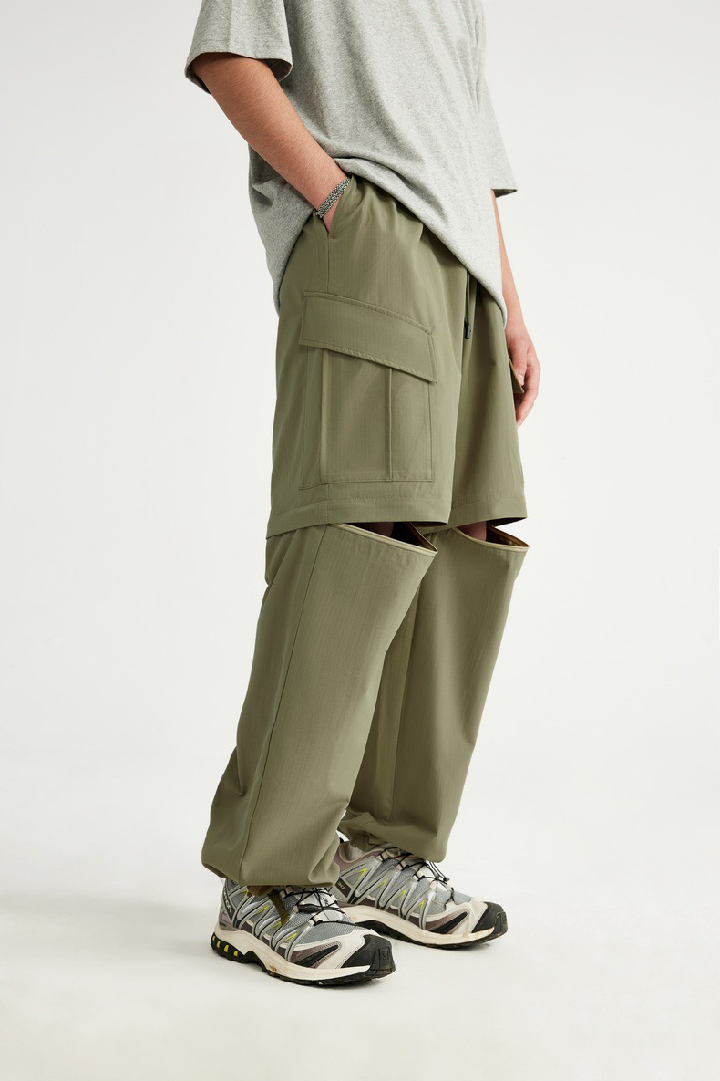 Custom New Style Fashion Baggy Detachable Cargo Pants For Boy's Loose Fit Casual Chino Cargo Trousers Men
