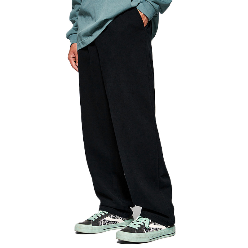 Custom Loose Trousers Blank Wide Leg Sweat Pants 100% Cotton French Terry Double Waist Straight Trackpants Flared Sweatpants Men