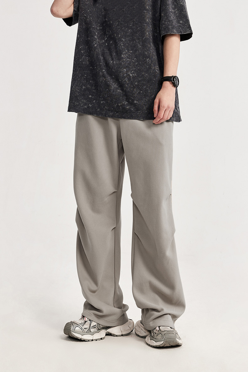 Latest Design Ankle Pleated Jogger Man Pants Casual Straight Leg Men'S Pants Trousers Drawstring Parachute Men'S Pants Wholesale