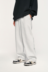 Custom Loose Trousers Blank Wide Leg Sweat Pants 100% Cotton French Terry Double Waist Straight Trackpants Flared Sweatpants Men