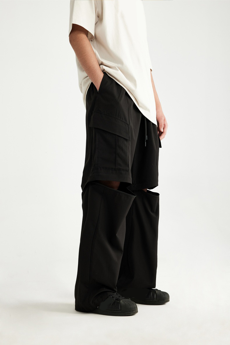 Custom New Style Fashion Baggy Detachable Cargo Pants For Boy's Loose Fit Casual Chino Cargo Trousers Men