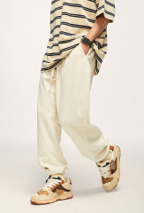 Elastic Waistband Side Pocket Tight Edge Casual Streetwear 460g Heavy Fleece Plain Jogger Harem Pants Unisex