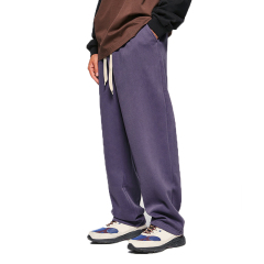 Custom Loose Trousers Blank Wide Leg Sweat Pants 100% Cotton French Terry Double Waist Straight Trackpants Flared Sweatpants Men