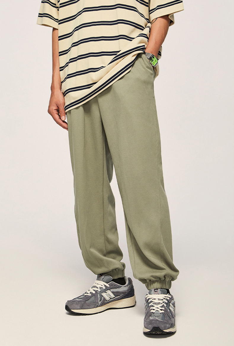 Elastic Waistband Side Pocket Tight Edge Casual Streetwear 460g Heavy Fleece Plain Jogger Harem Pants Unisex