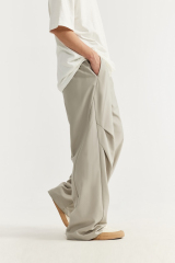 Streetwear Custom Suit Trouser Pants Knee Pleat Cutting Wide Leg Mens Suits
