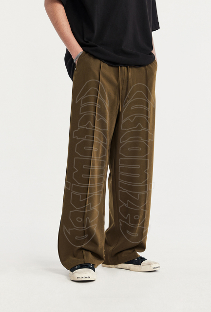 High Quality Custom Loose Causal Windbreaker Nylon Pants Sweatpants Patchwork Elastic Waistband Embroidery Nylon Track Pants