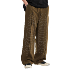 High Quality Custom Loose Causal Windbreaker Nylon Pants Sweatpants Patchwork Elastic Waistband Embroidery Nylon Track Pants