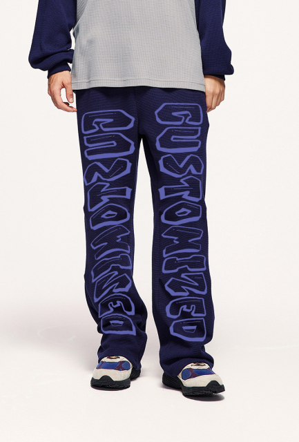 Wholesale Drawstring Waist Straight Leg Unisex Sportswear Pants Men Custom Side Striped Wide Leg Track Pants