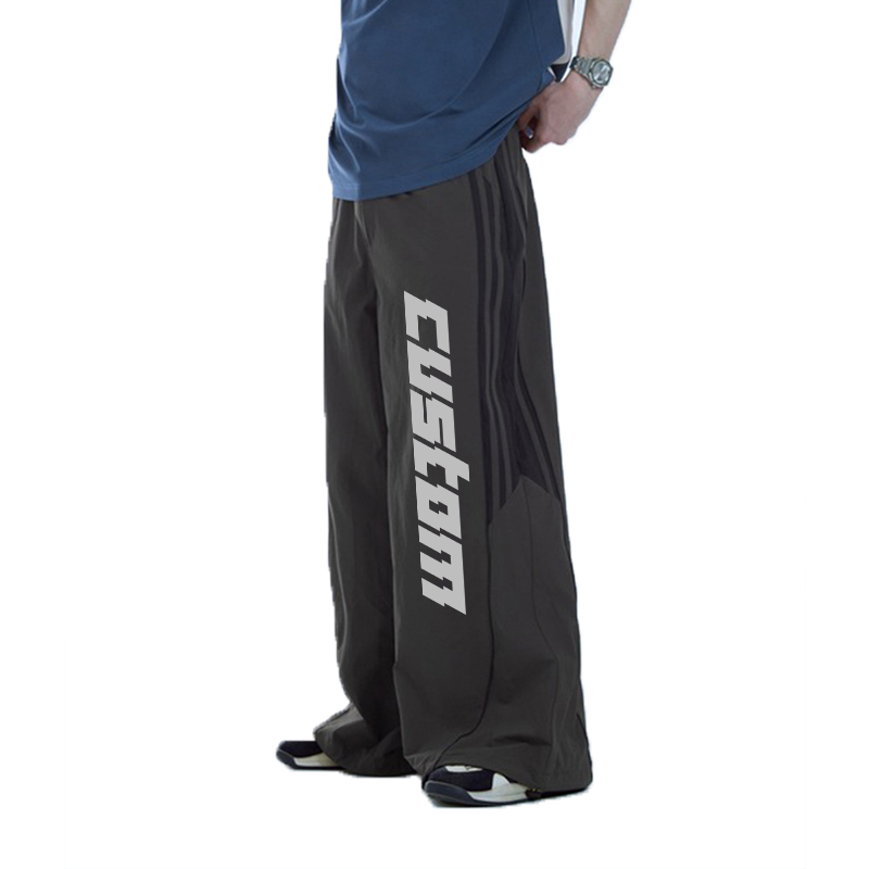 Streetwear Custom Suit Trouser Pants Knee Pleat Cutting Wide Leg Mens Suits