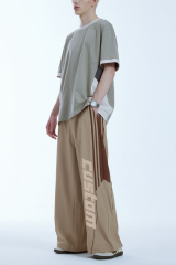 Streetwear Custom Suit Trouser Pants Knee Pleat Cutting Wide Leg Mens Suits