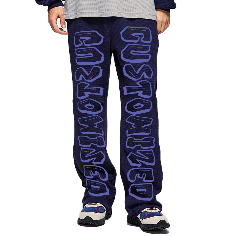 Wholesale Drawstring Waist Straight Leg Unisex Sportswear Pants Men Custom Side Striped Wide Leg Track Pants