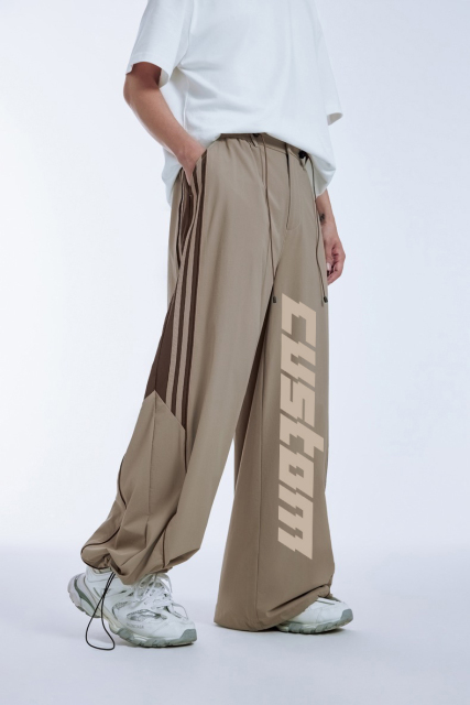 Streetwear Custom Suit Trouser Pants Knee Pleat Cutting Wide Leg Mens Suits