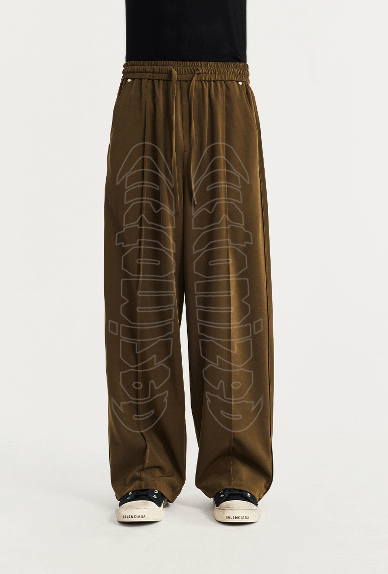 High Quality Custom Loose Causal Windbreaker Nylon Pants Sweatpants Patchwork Elastic Waistband Embroidery Nylon Track Pants