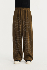 High Quality Custom Loose Causal Windbreaker Nylon Pants Sweatpants Patchwork Elastic Waistband Embroidery Nylon Track Pants