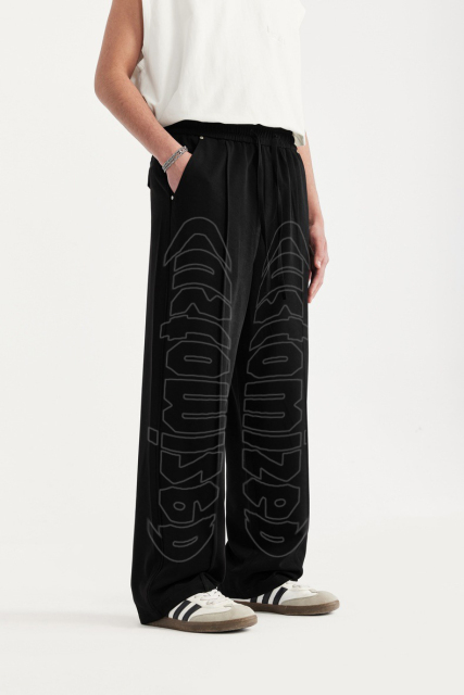 High Quality Custom Loose Causal Windbreaker Nylon Pants Sweatpants Patchwork Elastic Waistband Embroidery Nylon Track Pants