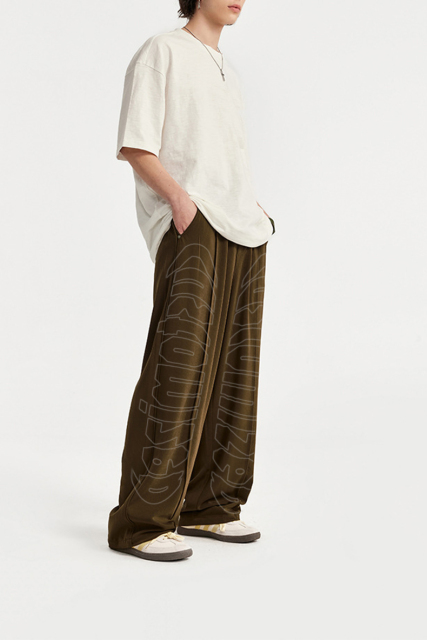 High Quality Custom Loose Causal Windbreaker Nylon Pants Sweatpants Patchwork Elastic Waistband Embroidery Nylon Track Pants