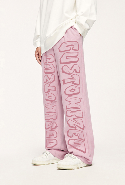 Wholesale Drawstring Waist Straight Leg Unisex Sportswear Pants Men Custom Side Striped Wide Leg Track Pants