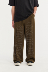 High Quality Custom Loose Causal Windbreaker Nylon Pants Sweatpants Patchwork Elastic Waistband Embroidery Nylon Track Pants