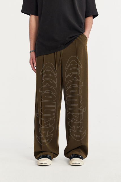 High Quality Custom Loose Causal Windbreaker Nylon Pants Sweatpants Patchwork Elastic Waistband Embroidery Nylon Track Pants