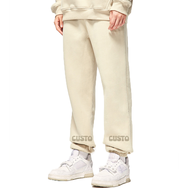 New Arrivals Hot Sales Custom 380g 100% Cotton Fleece Blank Sweatpants Vintage Sweatpants Men'S Pants & Trousers