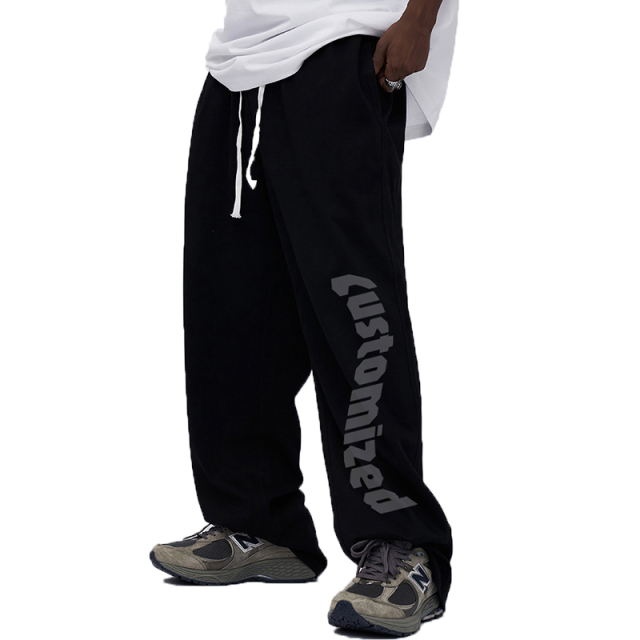 2024 Fashion Casual Baggy Men Custom Print Sports Joggers Polyester Track Pants