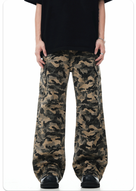 Stylish Multi-Pocket Camouflage Pants Cool Tactical Trousers Loose Cheap Cargo Pants Men