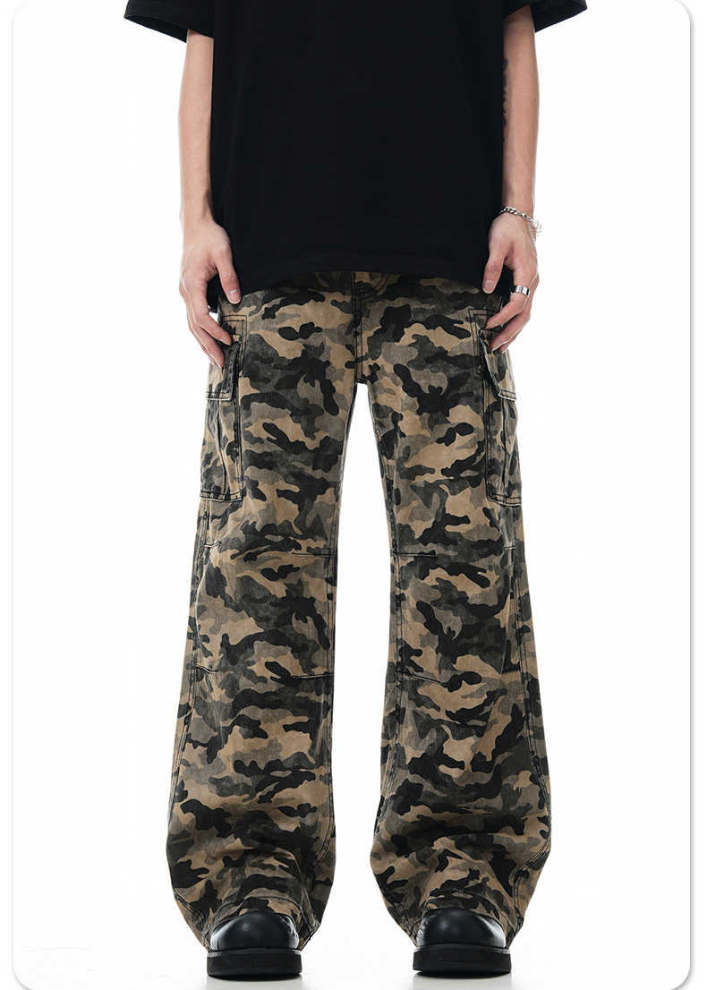 Stylish Multi-Pocket Camouflage Pants Cool Tactical Trousers Loose Cheap Cargo Pants Men