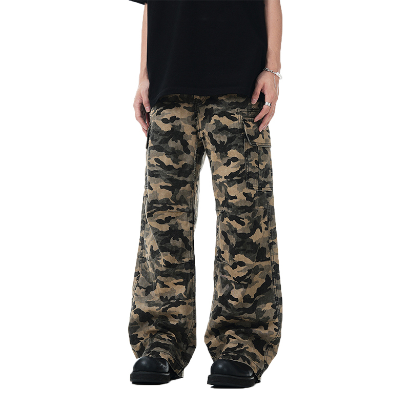 Stylish Multi-Pocket Camouflage Pants Cool Tactical Trousers Loose Cheap Cargo Pants Men
