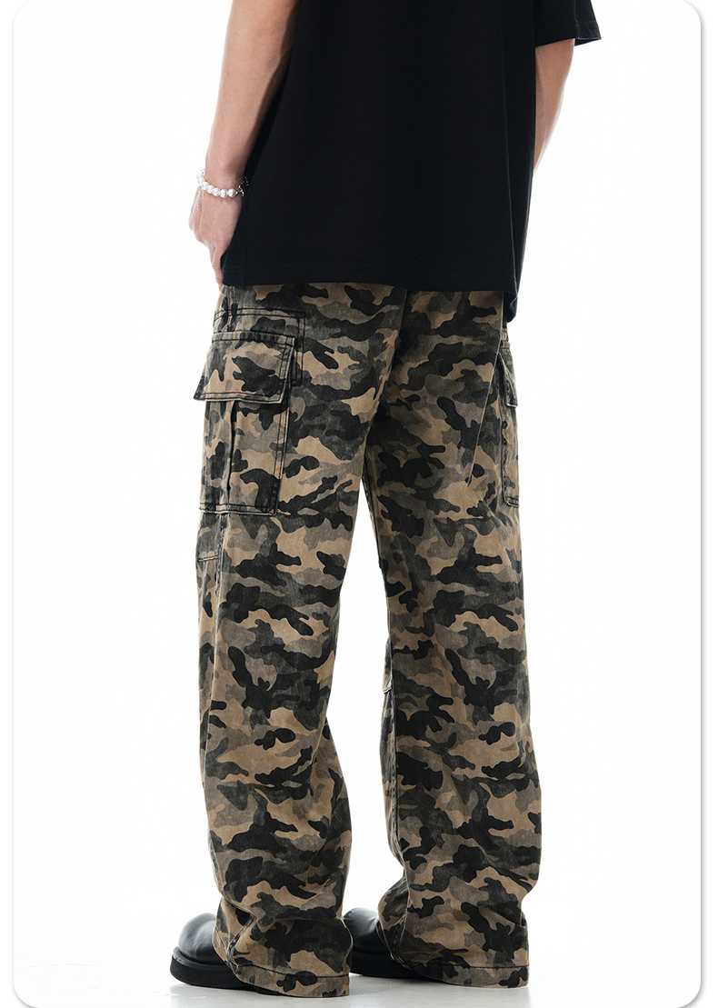 Stylish Multi-Pocket Camouflage Pants Cool Tactical Trousers Loose Cheap Cargo Pants Men