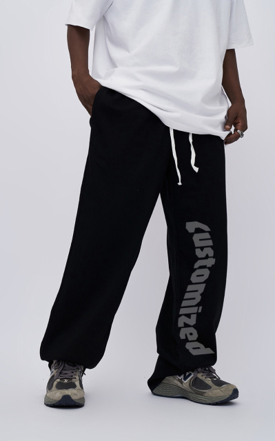 2024 Fashion Casual Baggy Men Custom Print Sports Joggers Polyester Track Pants