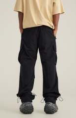 Men Thin Fashion Casual Jogger Pants Streetwear Cargo Pants Men'S Trousers Fitness Gyms Pockets Pleated Pants Mens