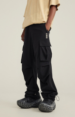 Men Thin Fashion Casual Jogger Pants Streetwear Cargo Pants Men'S Trousers Fitness Gyms Pockets Pleated Pants Mens