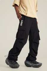 Men Thin Fashion Casual Jogger Pants Streetwear Cargo Pants Men'S Trousers Fitness Gyms Pockets Pleated Pants Mens