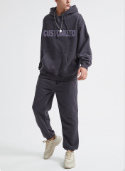 Polyester Men Tracksuit Custom Hoodie And Jogger Set Private Custom Print Graphic Track Suit Men Sweatpants And Hoodie Set
