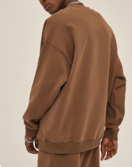 Custom Heavyweight Crew Neck Solid Drop Shoulder Mens Sweatshirt Screen Printing Oversize 100 Cotton Blank Sweat Sweatshirt Suit