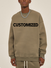 Custom Heavyweight Crew Neck Solid Drop Shoulder Mens Sweatshirt Screen Printing Oversize 100 Cotton Blank Sweat Sweatshirt Suit