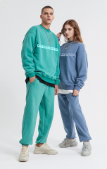 2024 Spring Outdoor Sport Mens Clothing Oversize Sweatshirt Wholesale Custom Organic Cotton Sweatshirtset