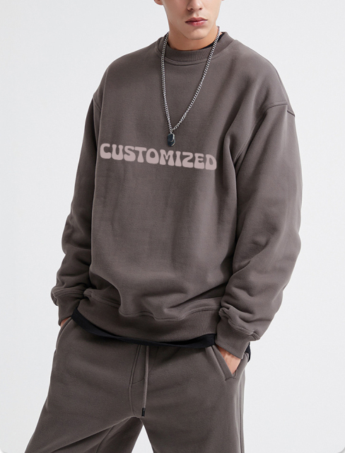 2024 Spring Outdoor Sport Mens Clothing Oversize Sweatshirt Wholesale Custom Organic Cotton Sweatshirtset