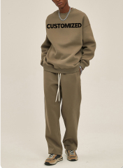 Custom Heavyweight Crew Neck Solid Drop Shoulder Mens Sweatshirt Screen Printing Oversize 100 Cotton Blank Sweat Sweatshirt Suit