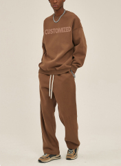 Custom Heavyweight Crew Neck Solid Drop Shoulder Mens Sweatshirt Screen Printing Oversize 100 Cotton Blank Sweat Sweatshirt Suit