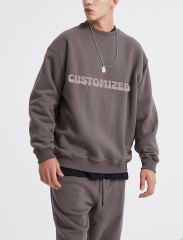 2024 Spring Outdoor Sport Mens Clothing Oversize Sweatshirt Wholesale Custom Organic Cotton Sweatshirtset