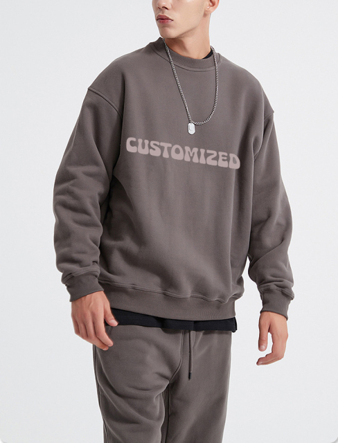 2024 Spring Outdoor Sport Mens Clothing Oversize Sweatshirt Wholesale Custom Organic Cotton Sweatshirtset