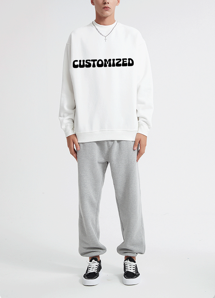 2024 Spring Outdoor Sport Mens Clothing Oversize Sweatshirt Wholesale Custom Organic Cotton Sweatshirtset