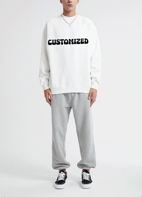 2024 Spring Outdoor Sport Mens Clothing Oversize Sweatshirt Wholesale Custom Organic Cotton Sweatshirtset